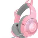 Razer Kraken Kitty V2 USB Wired Headset: Chroma RGB Kitty Ears - Stream Reactive Lighting - HyperClear Cardioid Mic - 40 mm Drivers - 7.1 Surround Sound - Comfortable Ear Cushions - Quartz Pink