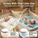 Dual Sided Pack and Play Mattress, 3 Inch Thick Soft & Firm Memory Foam Breathable Portable Pack n Play Mattresses, 4 in1 Baby Playpen Mattresses with Removable Washable Cover - 38x26x3 Inch
