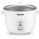 AROMA® Rice Cooker, 3-Cup (Uncooked) / 6-Cup (Cooked), Small Rice Cooker, Oatmeal Cooker, Soup Maker, Auto Keep Warm, 1.5 Qt, White, ARC-363NG