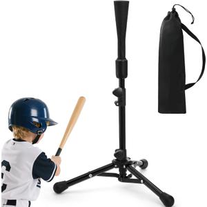 Tebery Baseball Batting Tee for Kids, Adjustable Softball Hitting Tees with Carry Bag, Portable Ball Training Tee with Flexible Rubber Top, Stable Tee Ball Stand for Practice, 20.86 to 39.76 Inches
