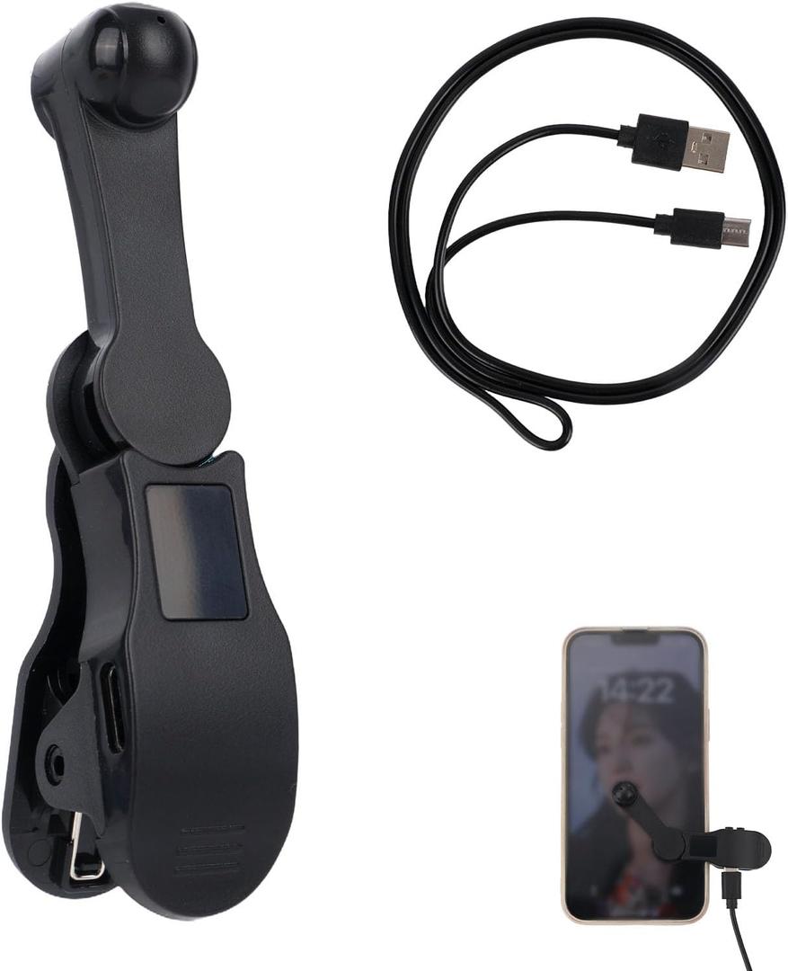 Auto Clicker for Smartphone, Adjustable Speed Phone Screen Tapper with Data Cable 180 Rotatable Auto Tapping Device for iOS Android Phone Tablet Gaming Live Broadcast Flash Deal (Black)