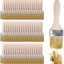 cobee 100Pcs Chip Brushes,2 Inch Natural Bristle Paint Brushes Wooden Handle for Stains Varnishes Acrylic Wood Crafts Home Projects