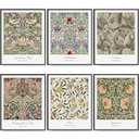 MLITH William Morris Canvas Wall Art Prints Set, Retro Botanical Wall Decor, Vintage Flower Market Poster For Room Aesthetic, Living Room, Bedroom, Dorm, Gallery (8×10 in, Unframed)