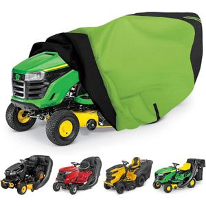 Riding Lawn Mower Cover with Bagger Attachment, Universal Fit Decks up to 54" with Bagger, 600D Oxford Cloth Riding Lawn Mower Cover with Windproof Buckle for Snow Rain Dust Hail Protection