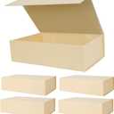Aimyoo Striped Brown Magnetic Gift Boxes with Lids 10.5x7x3 in, Medium Bridesmaid Groomsman Proposal Box, Rectangle Collapsible Box for Present Graduation Birthday Storage 5 Pack