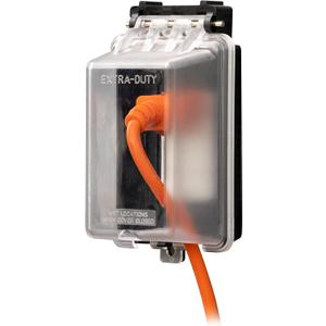 UltraPro Outdoor Outlet Cover, Single Gang Outdoor Outlet Cover Weatherproof Enclosure, Rated for Wet Locations, Outdoor Electrical Box Waterproof Plug Covers, Black, 49204 (1 Pack)