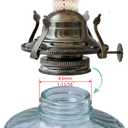 #2 Kerosene Lamp Burner / Chrome Plated Black-Gray / Oil Lamp Replacement Parts / Oil Lamp Chimney Holder for Antique Hurricane Lamps with Wick (Black-Gray)