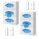 Lounsweer 2 Pcs Glove Box Holder Wall Mount Glove Dispenser Medical Box Organizer Rack Set for Vinyl Latex Tissue Mounting Accessories Included(14.2 x 11.8 x 3.9 Inch)