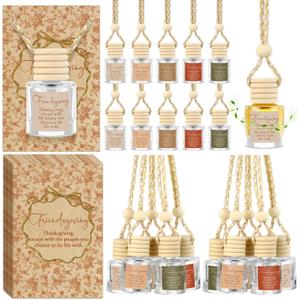 Maxdot 20 Set Christmas Friendsgiving Gifts Party Favor Hanging Empty Car Air Fresheners Diffuser Bottle 8ml Bulk for Essential Oil Office Coworker Employee Caregiver Gift