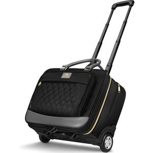 MATEIN Personal Item Rolling Briefcase with Large Wheels, Airline Approved Rolling Laptop Bag Women Men Roller Computer Bag 17.3 Inch, 18x14x8 Anti Theft Underseat Carry On Luggage for Travel Work