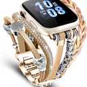 Compatible with Apple Watch Band 40mm for Women, Boho Bracelet for Apple Watch 38mm 41mm, Multilayer Leather Wrap Braided Strap for iWatch Series 10(42mm)/9/8/7/6/5/4/3/2/1/SE