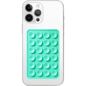 Galundge Silicone Suction Phone Case Mount, Non Slip Sticky Phone Grip for Cellphone, Silicon Adhesive Suction Cup Phone Mount, Strong Grip Holder for Selfies and Videos (Lake Green)