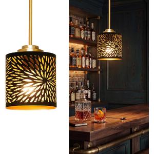 ALUCSET Pendant Lights Kitchen Island 2 Pack with Plug in Cord Pendant Lamp Shade Adjustable Hanging Pendant for Kitchen Island,Dining Room and Living Room