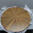 Coffee Tables for Living Room, Small Round Coffee Table with Storage, Mid Century Modern Solid Wood Coffee Table, Rustic Wooden Circle Center Table Living Room Furniture, Brown Tea Table