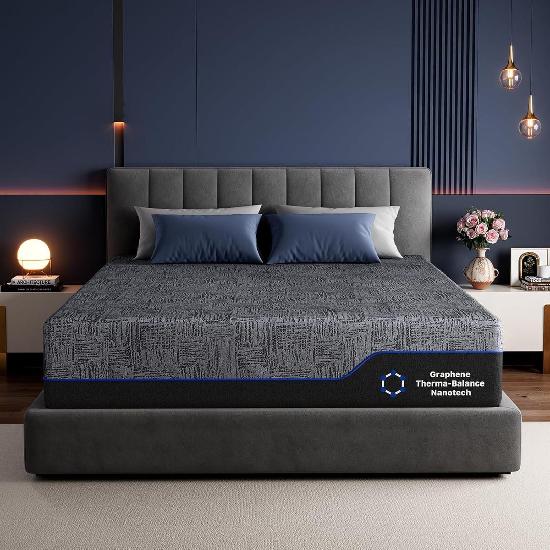 Marsail Queen Size Cooling 10-inch Cooling Gel Memory Foam Mattress, CertiPUR-US Certified
