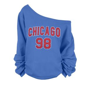LXLFASHGL Women's Off The Shoulder Sweatshirts Tops Oversized Sweatshirt Streetwear Y2K Jersey Number Graphic Long Sleeve, XL