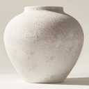 White Rustic Large Round Vase for Table Centerpieces 11 inches, Arina Vase, Earthy Stone Look, Textured, Modern Homes Farmhouse Centerpiece Decor
