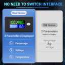 DROK 48v Golf Cart Battery Meter - LCD Display Lithium Battery Monitor 10-100v Volt Meter Temperature Gauge for Marine RV Car DIY Project