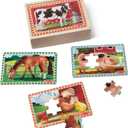 Melissa & Doug Farm 4-in-1 Wooden Jigsaw Puzzles in a Storage Box (48 pcs Total)