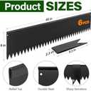 Landscape Edging Galvanized Steel Black, Hammer-in Metal Garden Edging Border with Clips, Suitable for Garden Fence, Paver Edging, Lawn and Yard (40"L x 8"H x 6 Pack)