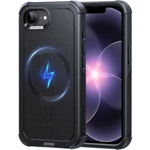 ESR for iPhone 17e Case, iPhone 16e Case, 23ft Military-Grade Drop Protection, MagSafe Accessories Compatible, Shock-Absorbing Rugged Cover, Cyber Series, Black