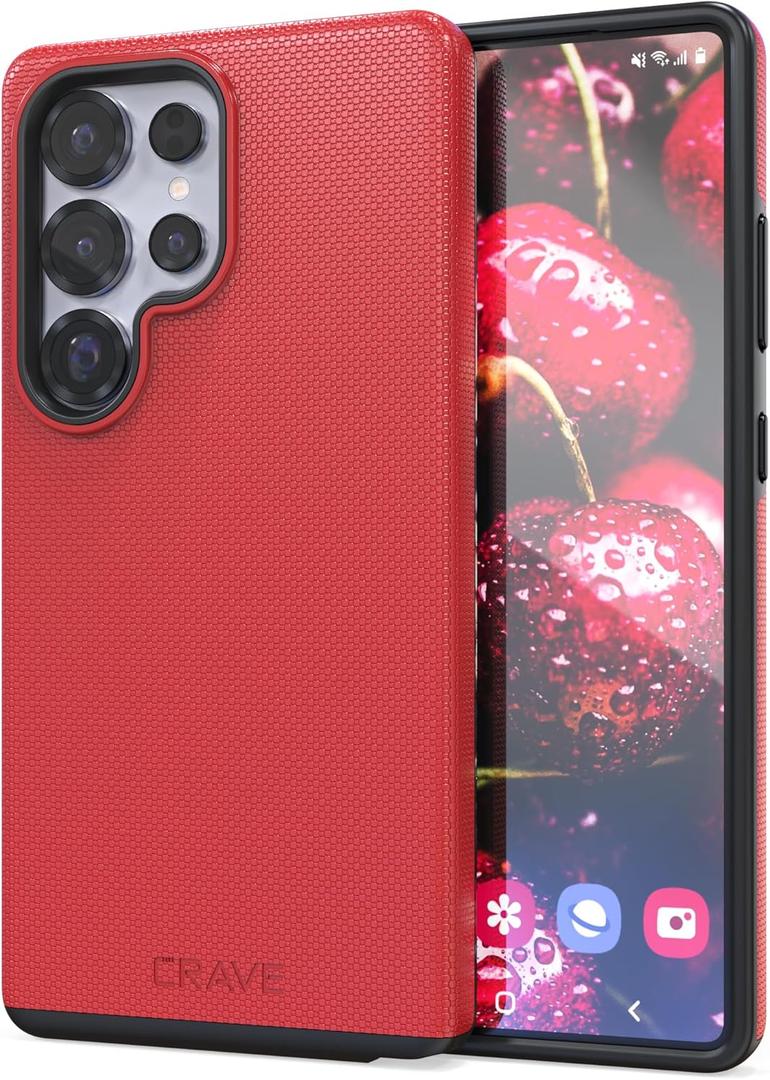 Crave Compatible with Samsung Galaxy S25 Ultra Case, Shockproof Protection Dual Layer Case for Samsung Galaxy S25 Ultra (6.9 inch) - Red