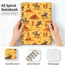 Spiral Journal Notebook, Hardcover Lined Journal for Women, Medium 6 x 8.4 in, 120 Pages Thick Paper, College Ruled Notebook for Writing, Work, Office, and School, Western Cowboys