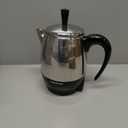 Farberware Electric Coffee Percolator, FCP240, Stainless Steel Basket, Automatic Keep Warm, No-Drip Spout, 4 Cup, Black/Silver