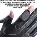 Leather Fishing Gloves for Men and Women 2 Cut Fingers Flexible Great for Photography Fly Fishing Ice Fishing Running Touchscreen Texting Cycling Walking (Large)