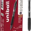 uniball 207 Needle Retractable Gel Pens, Medium Point (0.7mm), Black, 12 Pack