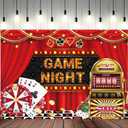 7x5ft Game Night Backdrop Jackpot Gamble Gaming for Boys Birthday Photography Background Turntable Dice Chess Card Playing Card Banner Decorations Men Adults Gaming Party Photo Booth Prop