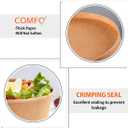 TOPtoper 50 Pack 25 Oz Large Paper Bowls with Lids, Disposable Soup Serving Bowls Bulk Party Supplies for Hot/Cold Food, Soup (25 OZ)