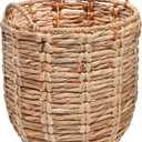 happimess BSK1003A Laurel Bohemian Hand-Woven Abaca Wicker Storage Basket with Handles, Seagrass Container for Decoration in Bedroom, Living Room, Laundry Room, Entryway, Natural