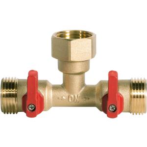 3/4" hose splitter 2 way water splitter male connectors allows you to run 2 hoses, hose quick connectors, hose spigot