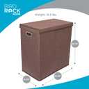 BIRDROCK HOME Laundry Hamper with Lid | Removable Bags for Sorting Clothes | Sectioned Laundry Basket for Bedroom & Bathroom | Collapsible Storage Bin with Cover | Double, Brown