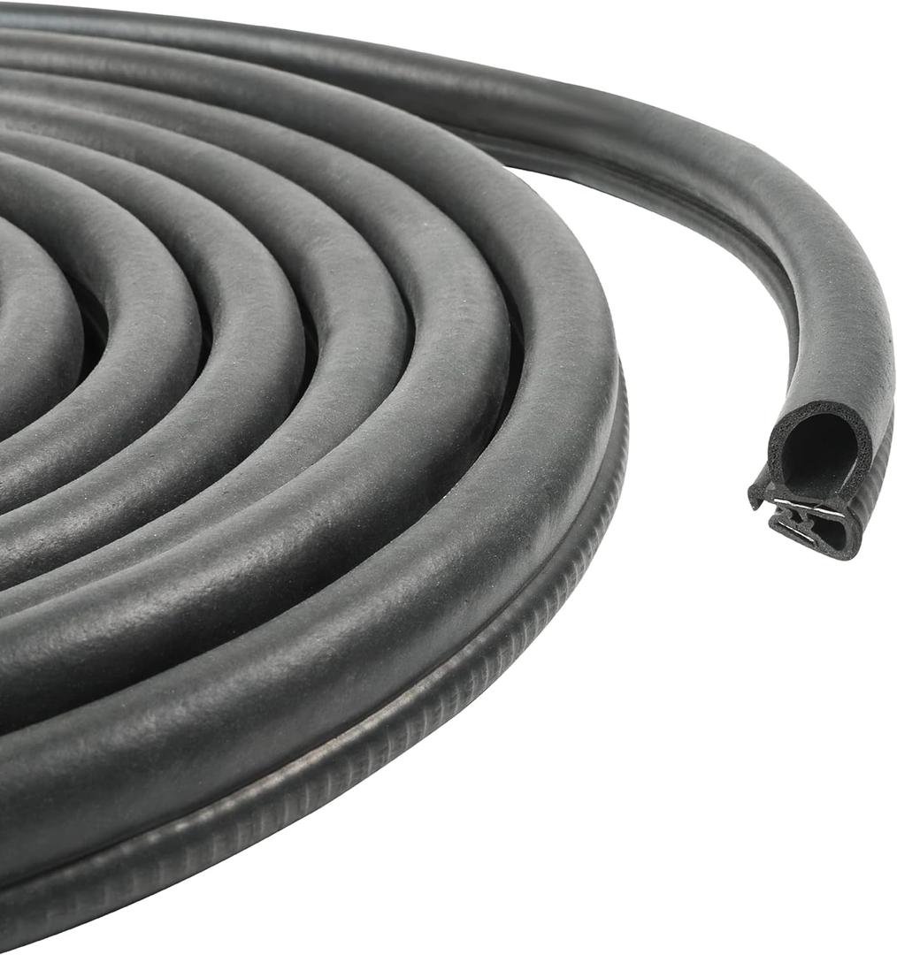 Rubber Edge Trim,Car Weather Striping,Door Rubber Seal Strip Trim Seal,Automotive Weather Stripping Edge Guard for Cars, Boats, RVs, Trucks, and Home Applications (20 FT)