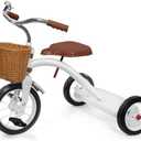 KRIDDO Classic All Metal Toddler Trike, Gift for Boys and Girls Ages 2 to 4 Year Old, Tricycle for 1 to 3 Year Olds, Sturdy Rear Deck, Deluxe Steer and Ergonomics Grip, Indoor and Outdoor, White