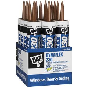 DAP Dynaflex 230 Premium Elastomeric Sealant, Cedar Tan, 10.1 Oz, 12 Pack (7079818412)