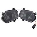 2Pcs Black LED Headlight Kit High/Low Beam for Polaris Sportsman Ranger RZR XP 900 ATV Off Road Headlamps