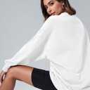 Langwyqu Women's Oversized Sweatshirt Los Angeles California Crewneck Long Sleeve Casual Loose Pullover Tops (White, L)