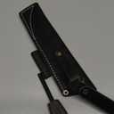 BPSKNIVES Black Belt Knife Sheath with Fire Steel - Leather Sheath for Fixed Blade Knife with Fire Starter - Outdoor, Hunting, Bushcraft, Camping Fixed Blade Knives