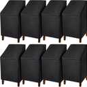 Moukeren 8 Pcs Black Outdoor Chair Cover Waterproof Stacking Patio Chair Cover for Lounge Furniture Lawn 210D Oxford Cloth 25" L x 25" W x 47" H