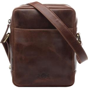 SID & VAIN Messenger Bag DUBLIN Small Shoulder Courier Bag Real Leather Cross-Body Bag Unisex, Brown