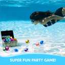 Sloosh Diving Gems Pool Toys, 16 Big Colorful Diamond with Pirate Treasure Chest,Swim Dive Toy for Kids Underwater Gemstone Swimming Training Gift Water Pool Games(Gold)