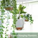 Bouqlife Hanging Planters with Macrame Plant Hangers for Indoor Outdoor Plants 3 Set Self Watering Pots Hanging Baskets Flower Pot Holders 3 Different Size