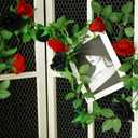 Greentime 2 Pack Black Red Artificial Rose Flower Garland 13ft Gothic Elegant Valentine's Day Decor Fake Rose Vine Gift for Her Home Wedding Arch Party Wall Table Birthday Decoration