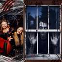 5 x 2Pcs Halloween Window Decorations,Scary Halloween Decorations Curtain Fabric Window Door Cover Horror Decor for Halloween Party Indoor and Outdoor (Zombie)