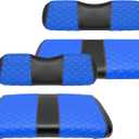 Golf Cart Front and Rear Seat Covers Waterproof and Sun Resistant Marine Grade Vinyl Leather Seat Cover Accessories for EZGO TXT 1994-2013,Blue(4PCS)