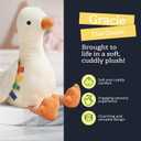 Itzy Ritzy Snuggles Plush Toy Soft Stuffed Animal for Babies, Kids & Adults Sensory Ribbons & Textured Fabrics for Tactile Play Cozy & Cuddly Companion for Newborns & Up (Goose)