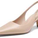 DREAM PAIRS Women's Slingback Kitten Heels - 2.36 Inch Low Heel Pointed Toe Pumps, Comfortable Closed Toe Dress Shoes for Office Work, Classic Holiday Heels,9.5